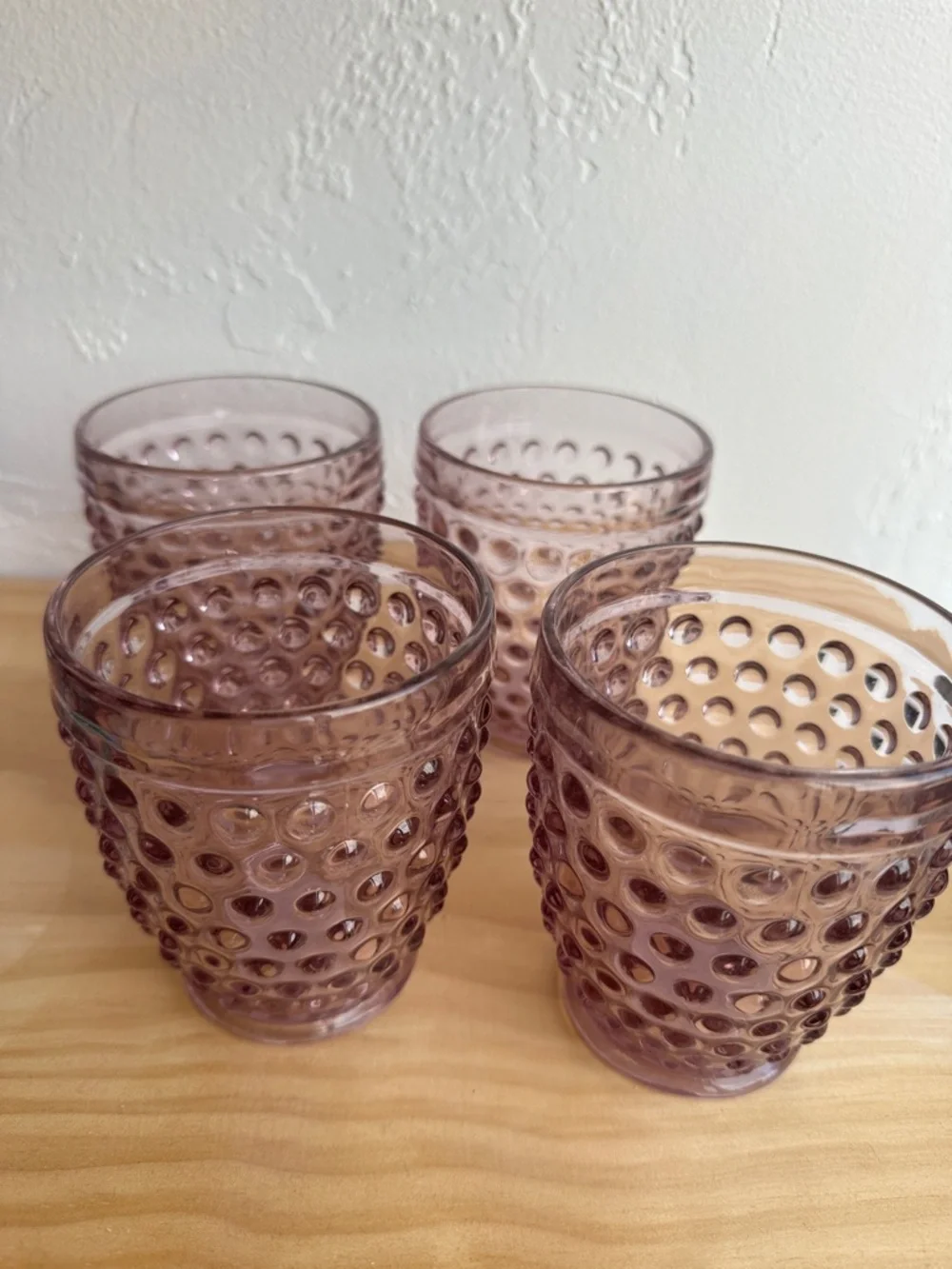New in box. Set of 4 hobnail glasses Beatriz Ball. Double old fashioned